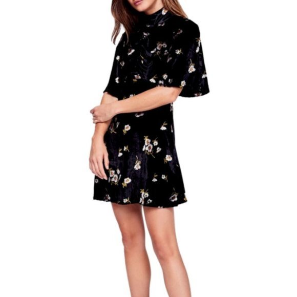New Free People Be My Baby Velvet Mini Dress - Picture 4 of 4
